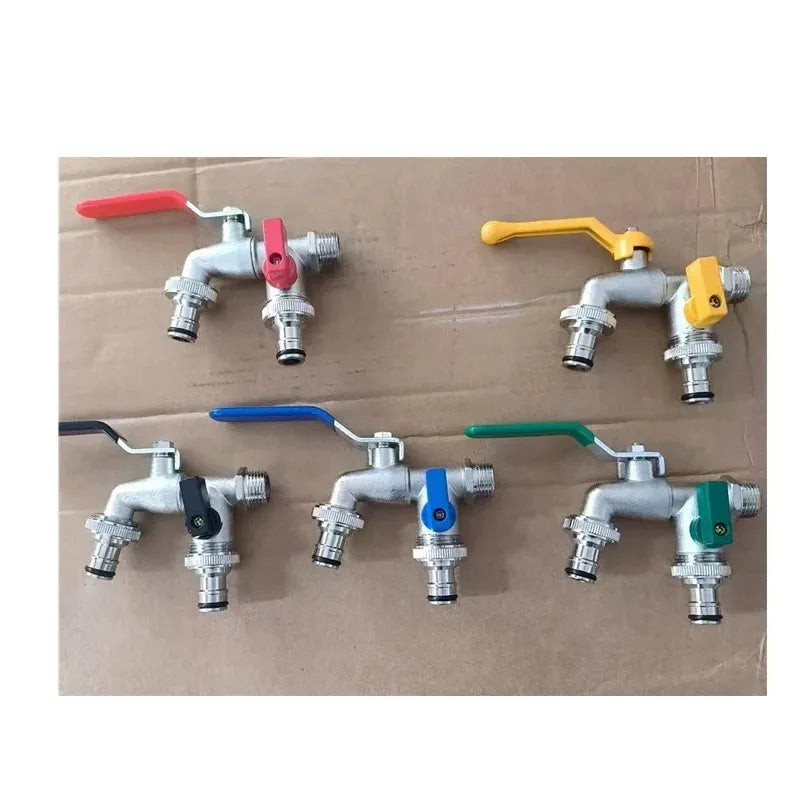 Garden Tools Brass Water Faucet 1/2" Outside & Inside Used Easy Turn On/Off Lever Handle Watering Supply Taps Ball Valve