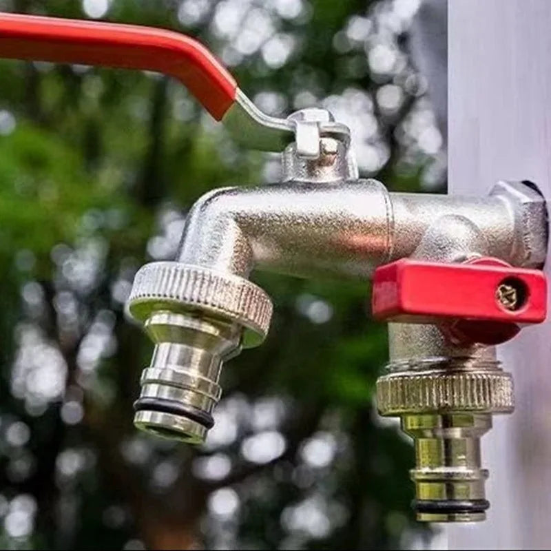 Garden Tools Brass Water Faucet 1/2" Outside & Inside Used Easy Turn On/Off Lever Handle Watering Supply Taps Ball Valve