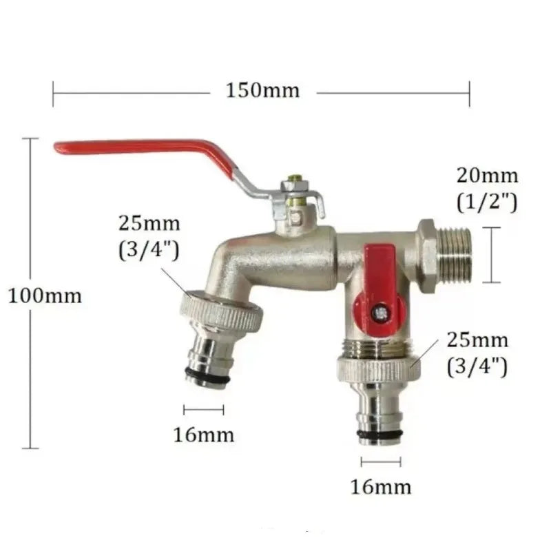 Garden Tools Brass Water Faucet 1/2" Outside & Inside Used Easy Turn On/Off Lever Handle Watering Supply Taps Ball Valve