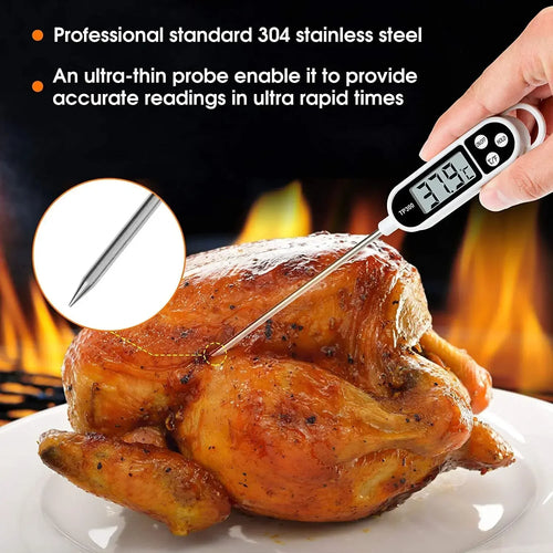 Digital Kitchen Thermometer Instant Read Meat Temperature Probe for Cooking BBQ Food LCD Display